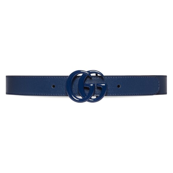 NEW GUCCI BLUE MARMONT BELT GG SIZE 80 Cm 32 In 100% Authentic - Picture 1 of 6